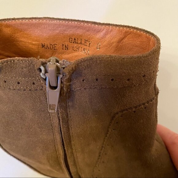 JEFFREY CAMPBELL SHOES BOOTS ANKLE BOOTIES BROWN SUEDE LEATHER WEDGE ZIP - Picture 13 of 15